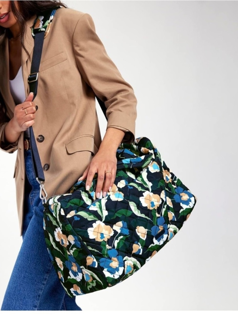 Vera Bradley Medium Travel Duffel Bag in Performance Twill, Immersed Blooms